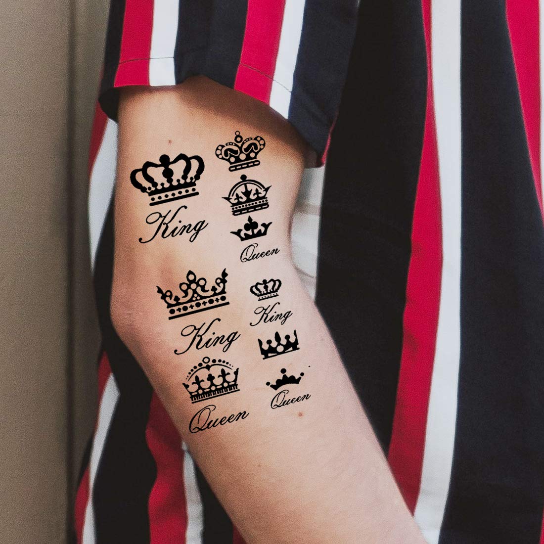 Queen King Crown Tattoo Stickers Temporary Tattoos Couple