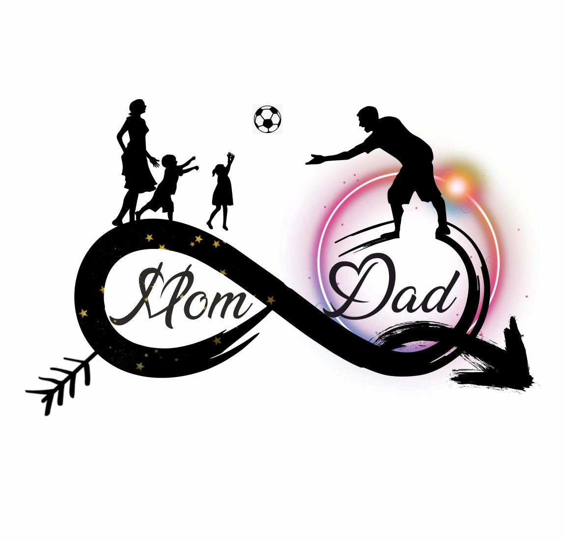 Infinity Mom Dad Play Tattoo Waterproof Boys and Girls Temporary Body Tattoo