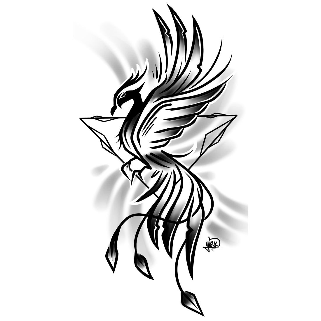 Phoenix Bird Tattoo Dragon Waterproof Boys and Girls Temporary Body Tattoo