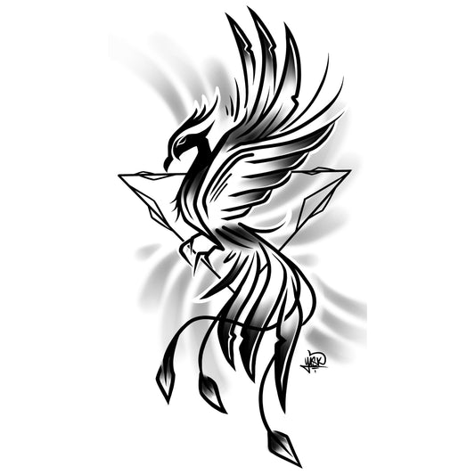Phoenix Bird Tattoo Dragon Waterproof Boys and Girls Temporary Body Tattoo