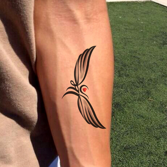 Maa with Wings and Heart Tattoo Waterproof For Boys and Girls Temporary Body Tattoo
