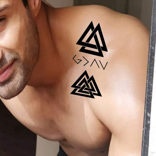 Triangle Tattoo Men and Women Waterproof Temporary Body Tattoo