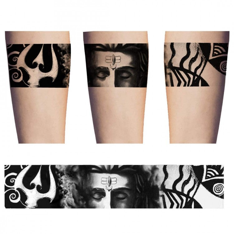 Lord Shiva with Trishul Tribal Hand Band Temporary Body Tattoo  (Shiva with Trishul Tribal Hand Band Tattoo