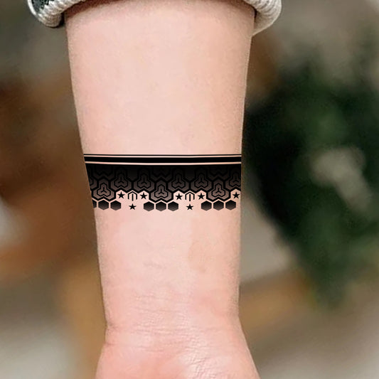 Temporary Tattoowala Hand Band Full Round Rock Roll Tattoo Waterproof Temporary Body Tattoo  (Hand Band Full Round Rock Roll Tattoo)
