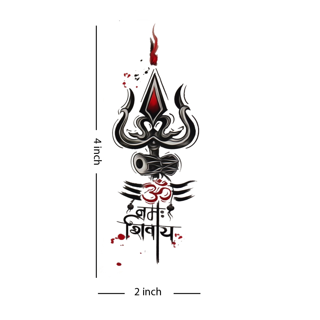 Om Namah Shivay Tattoo God Trishul Waterproof Boys and Girls Temporary Tattoo