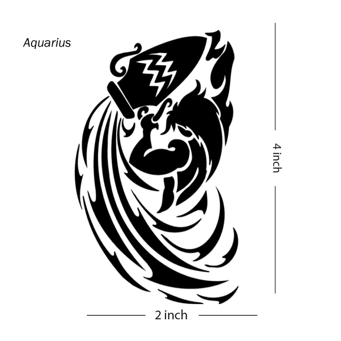 Aquarius Zodiac Sign Design Temporary Tattoo For Man and Woman Temporary Tattoo