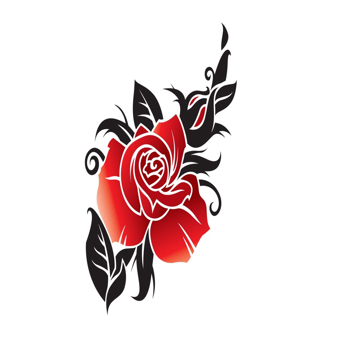 Red Flower Tattoo Waterproof Men and Women Temporary Body Tattoo