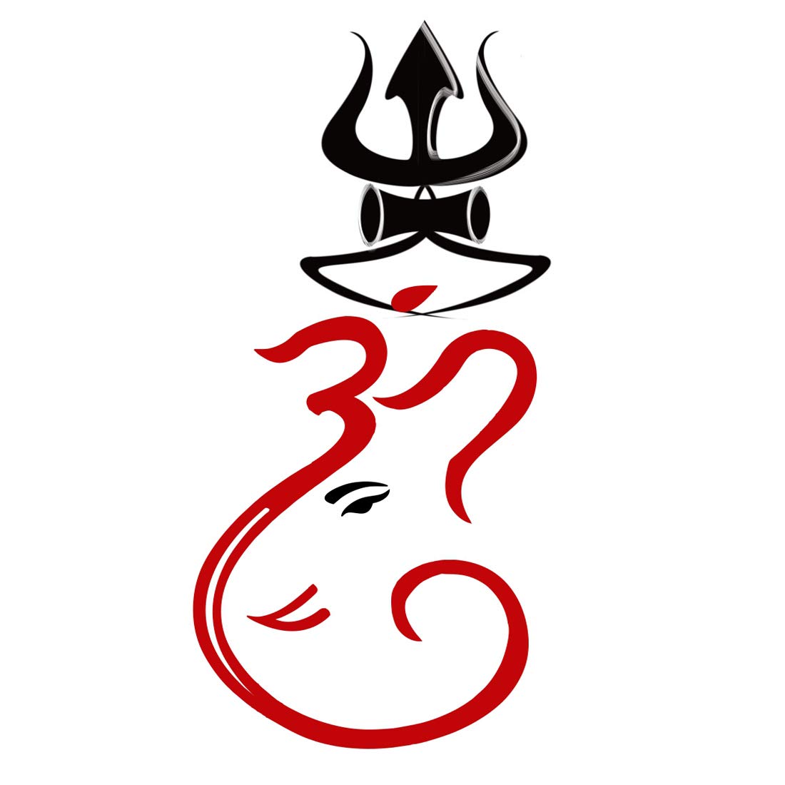 Trishul Om with Ganesh 3D Temporary Waterproof Tattoo For Men and Women