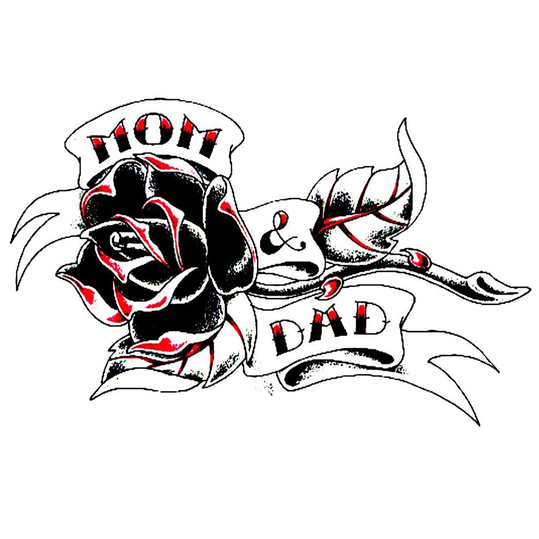 Temporary Tattoowala Flower with Mom Dad Men and Women Waterproof Temporary Body Tattoo…