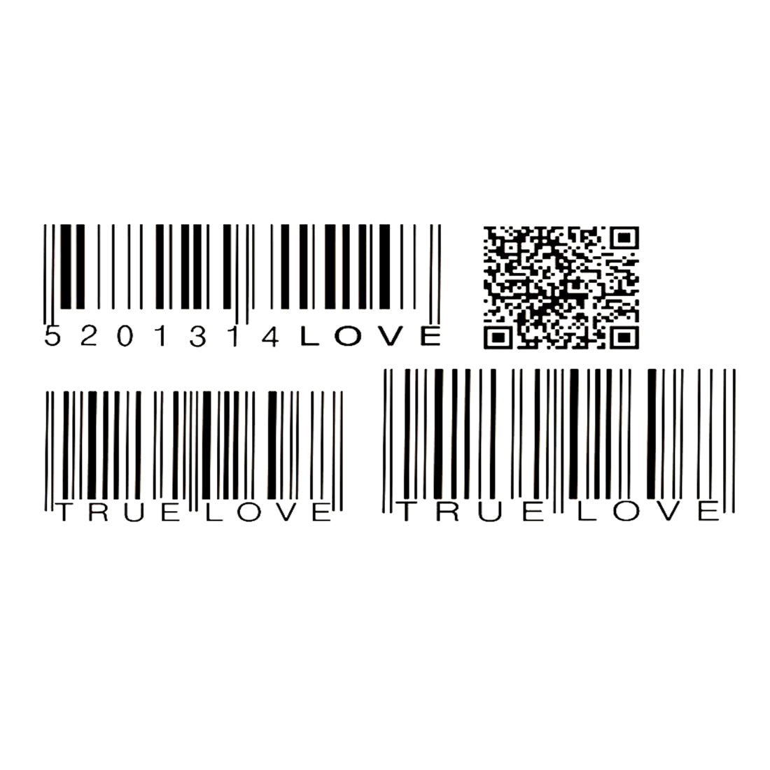 Temporary Tattoo Sticker True Love Barcode Tattoo Waterproof Sticker For Men and Women Temporary Body Tattoo