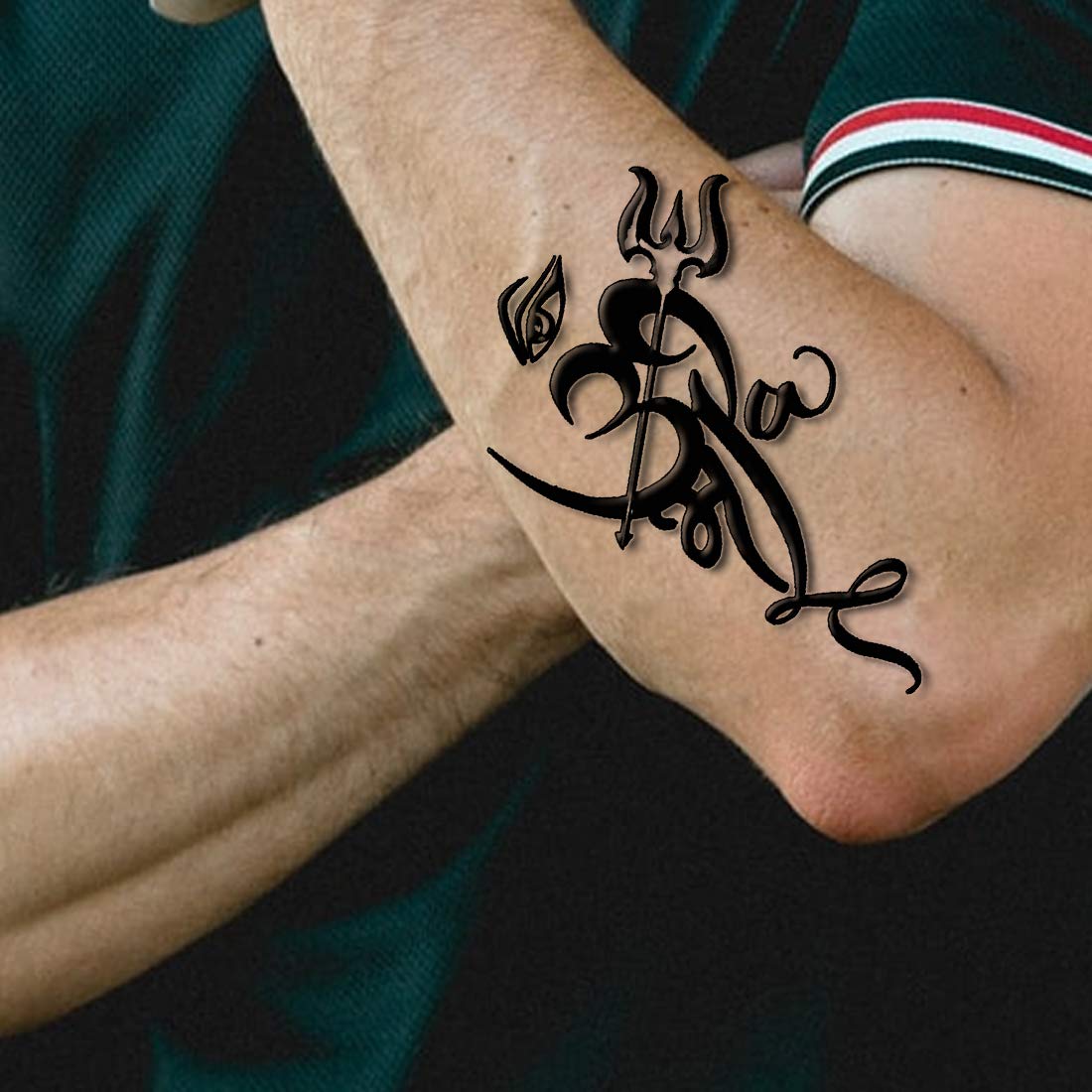 Om With Trishul and Maa Waterproof Men and Women Temporary Body Tattoo