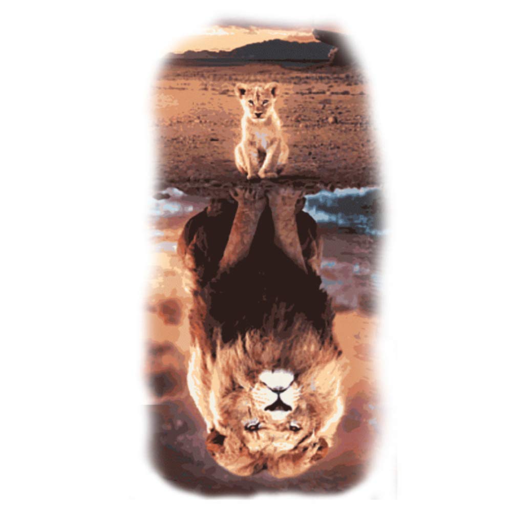 Lion Tattoo Mirror in Water Temporary Body Waterproof Boy and Girl Tattoo - Temporarytattoowala
