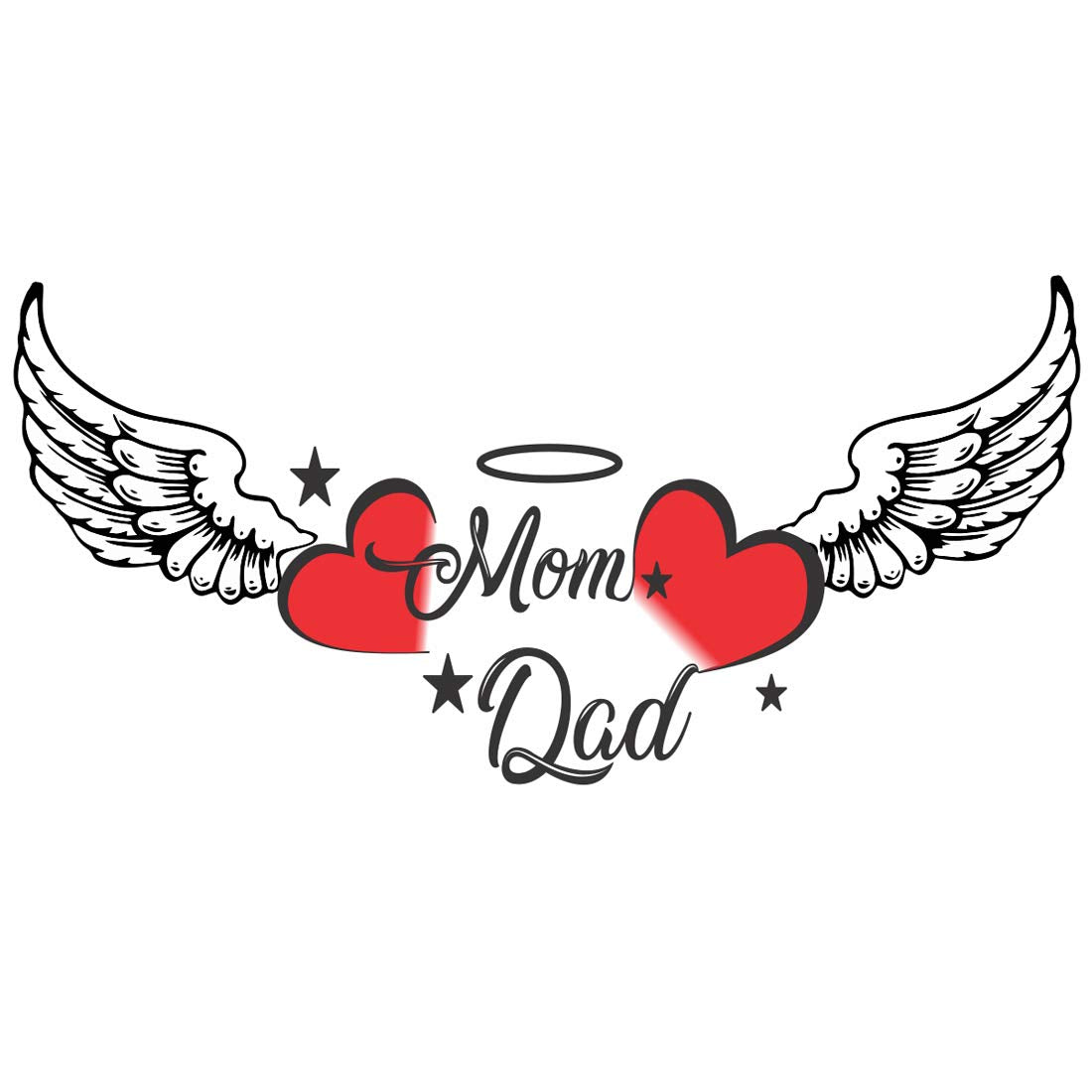 Love Mom Dad Body Temporary Tattoo Waterproof For Girls Men Women