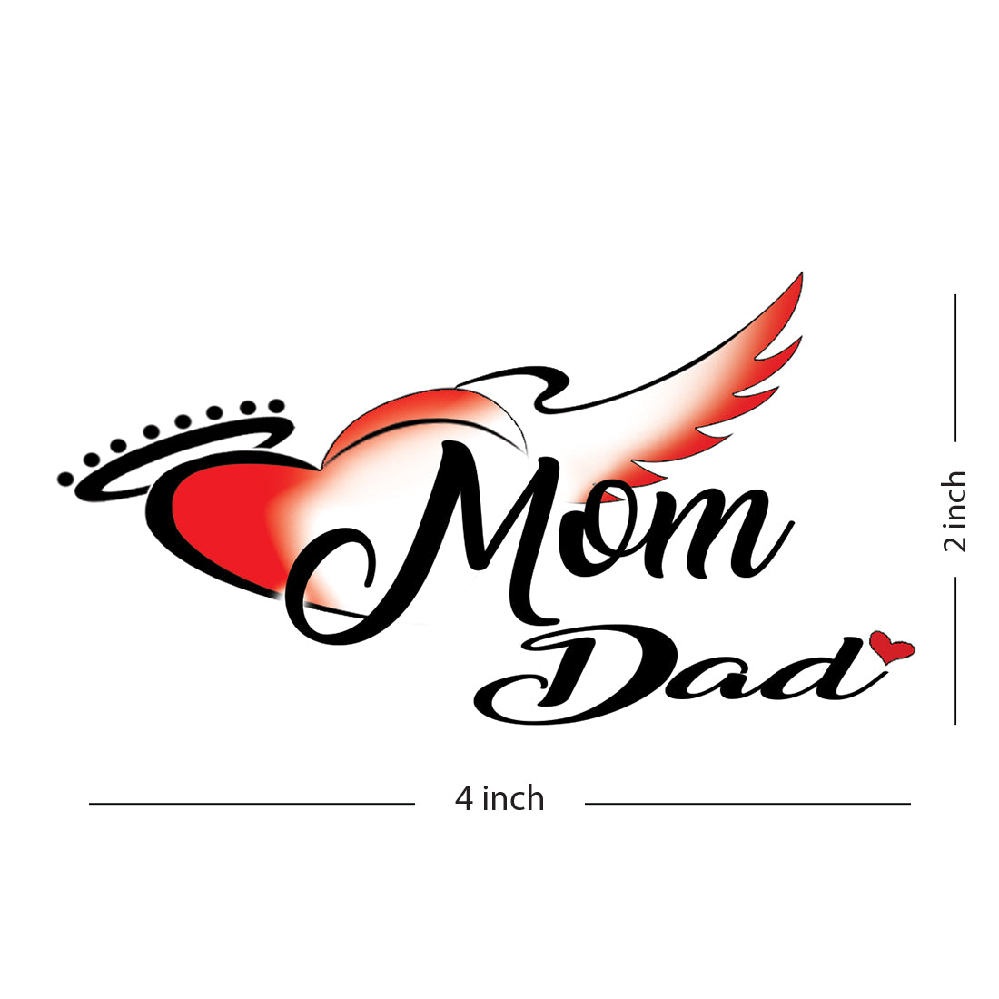 Love Heart Tattoo Mom and Dad Temporary Tattoo Waterproof For Girls
