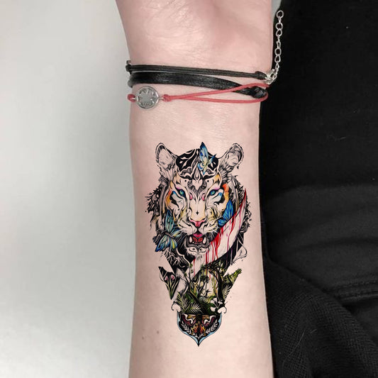 Beautiful Tiger US Style Tattoo Waterproof Boys and Girls Temporary Body Tattoo
