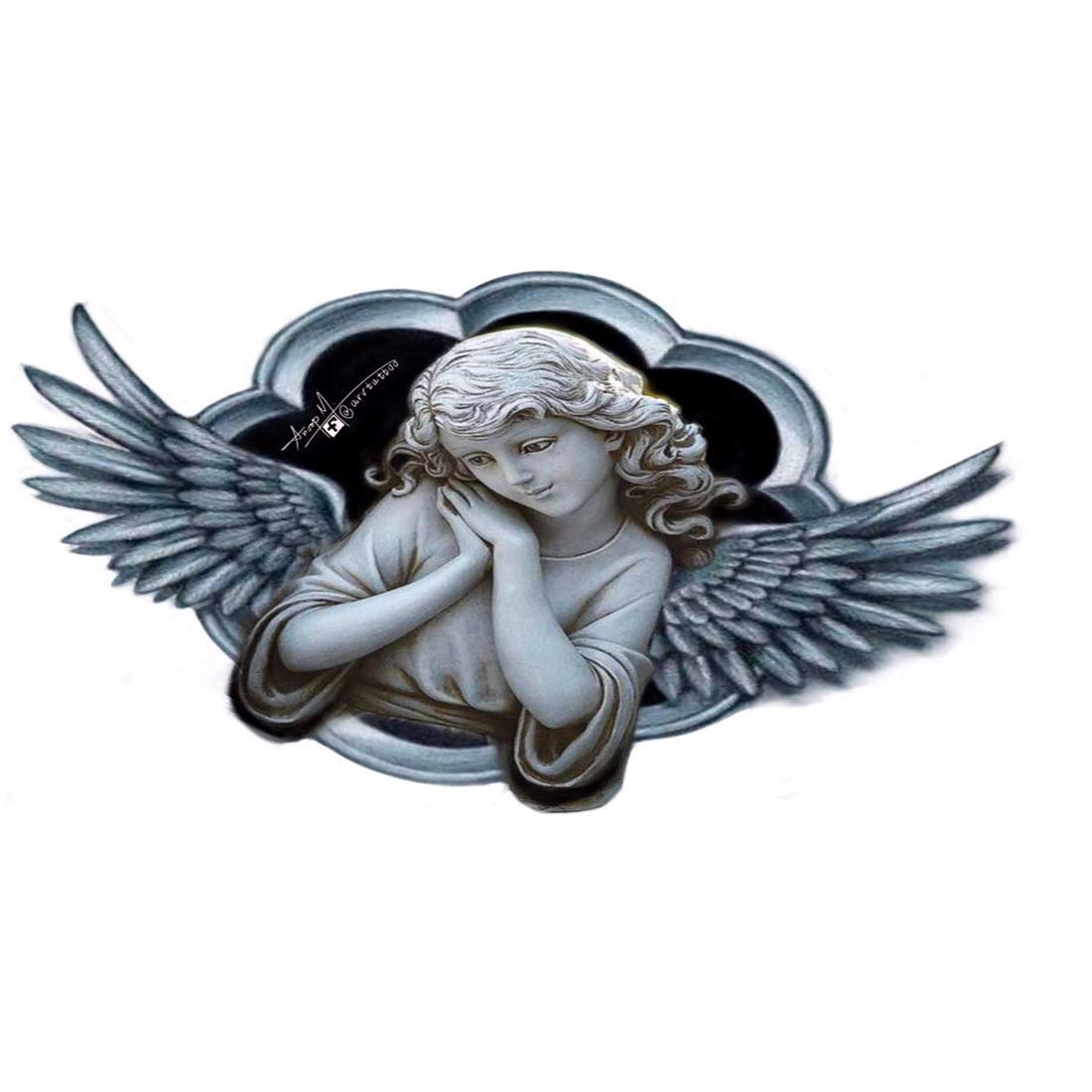 Temporary Tattoowala Angle Love Girl Men and Women Temporary Body Tattoo