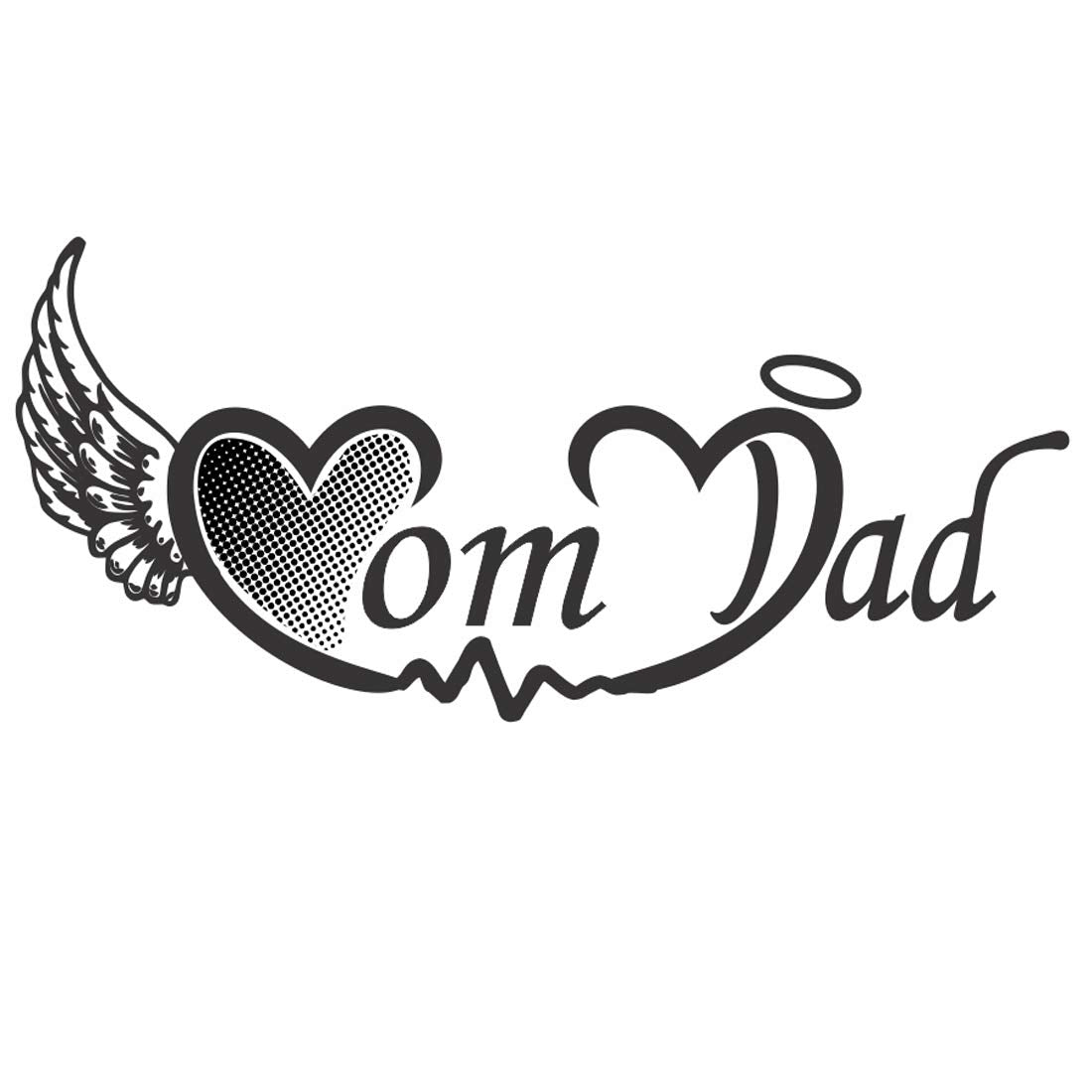 Mom Dad Heart Shape Body Tattoo Waterproof Boys and Girls Temporary Body Tattoo - Temporarytattoowala