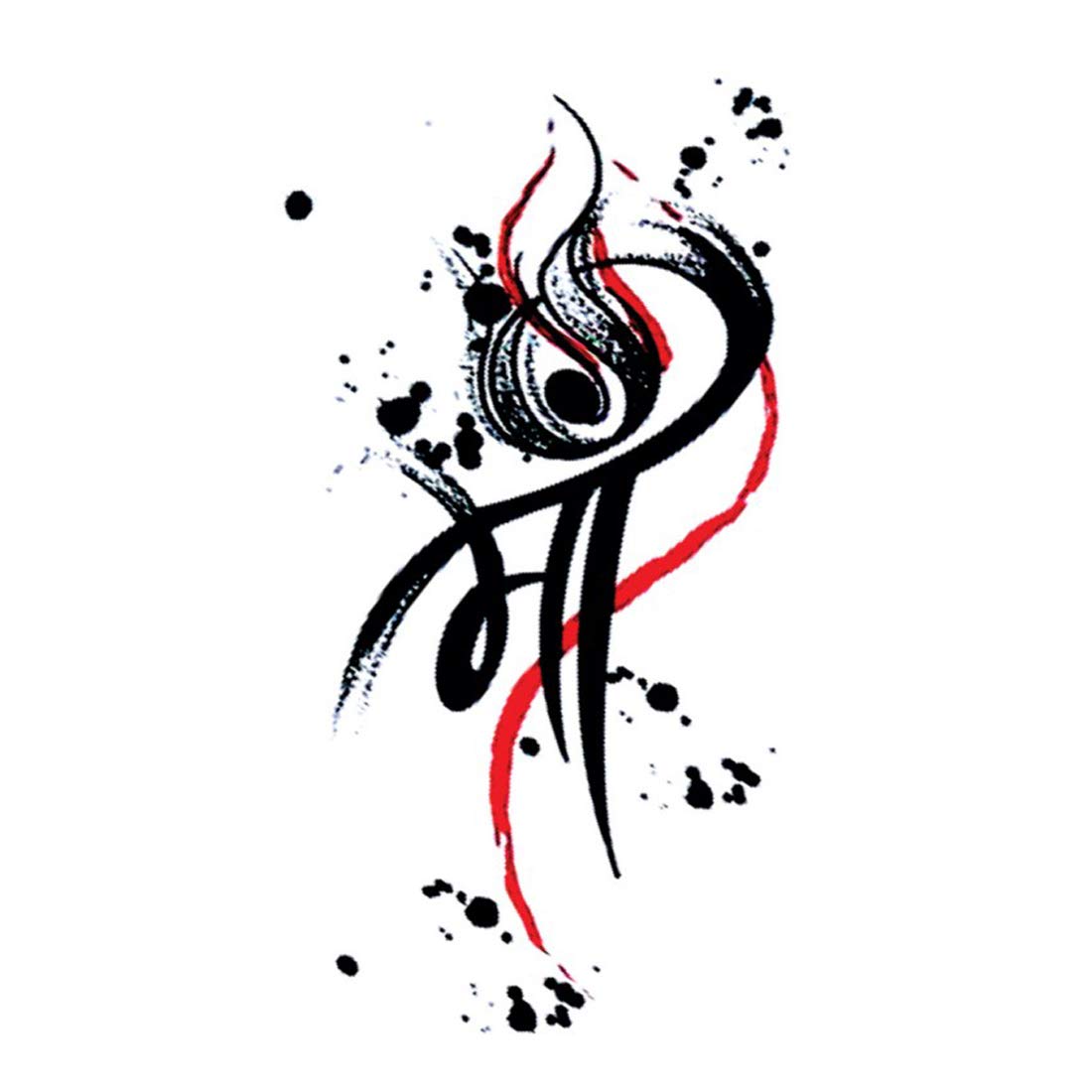 Maa with Peacock Feather Tattoo For Men and Women Waterproof Temporary Body Tattoo