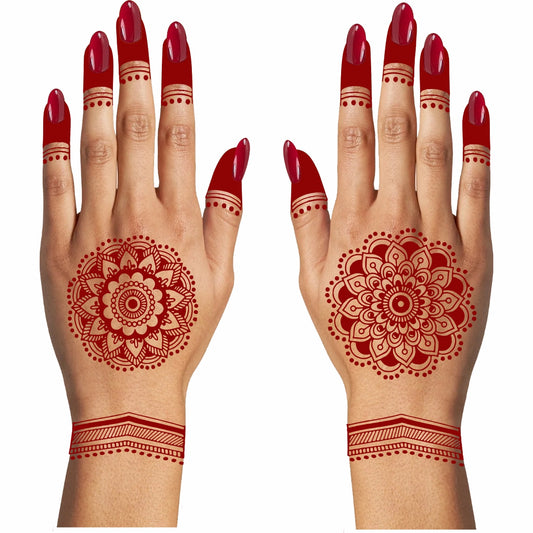 Flower Henna Mehndi Back Side Tattoo Waterproof For Girls Body Sticker
