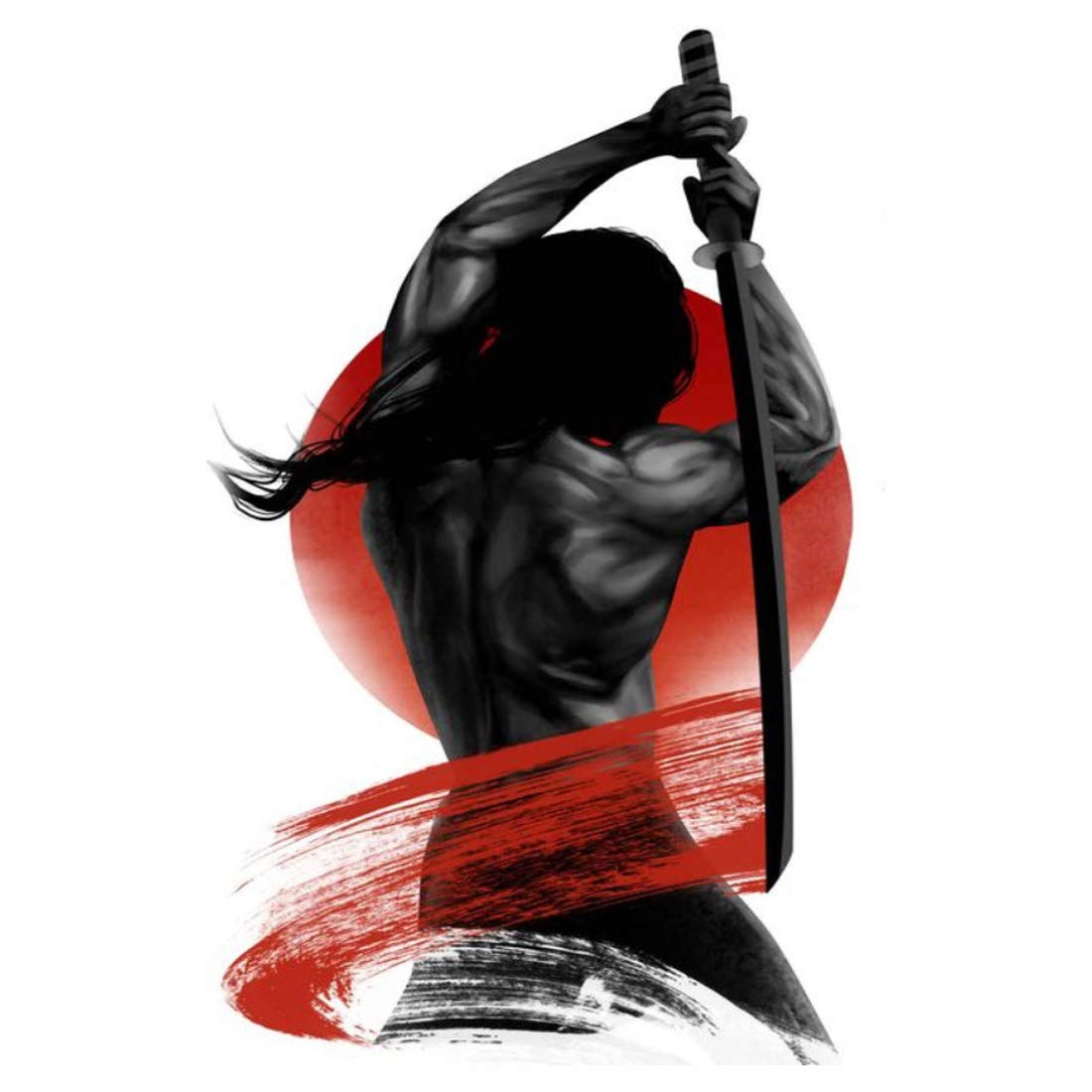 Sword Yoddha Chinese Fighter Tattoo Waterproof Male and Female - Temporarytattoowala
