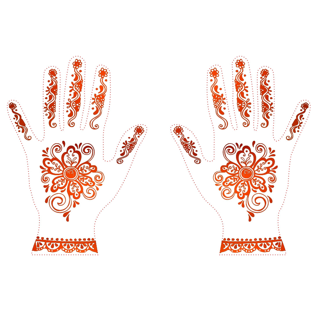Full hand henna tattoo Design both hand (one pair) feel realistic mehndi color temporary tattoo