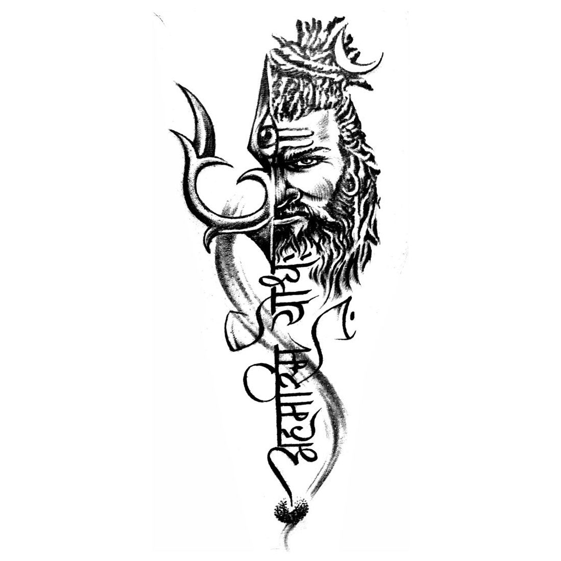 Ahimsam Yodha With Shiva Tattoo Waterproof Male and Female Temporary Body Tattoo - Temporarytattoowala
