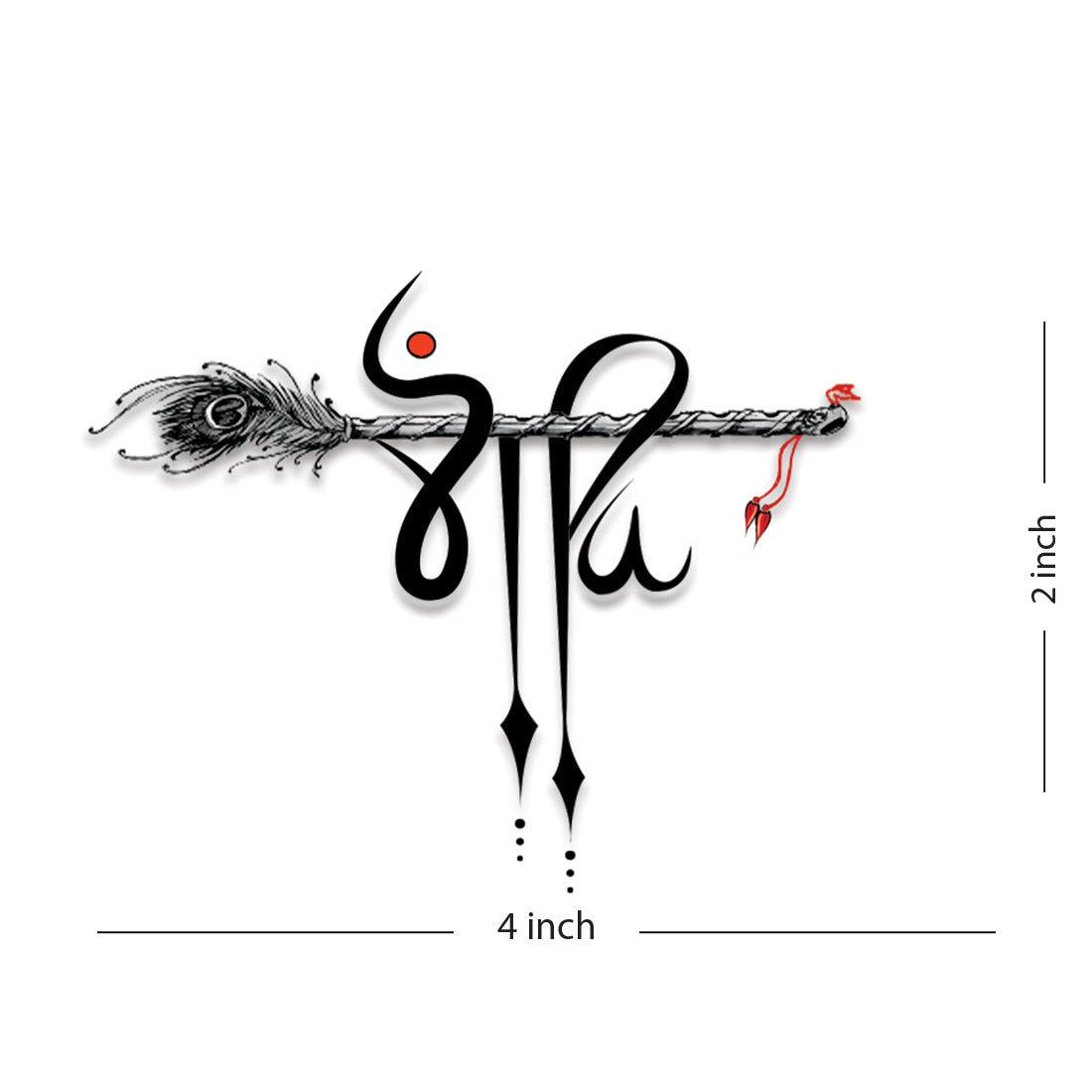 Flute with Maa Paa Tattoo Waterproof For Boys and Girls Temporary Body Tattoo