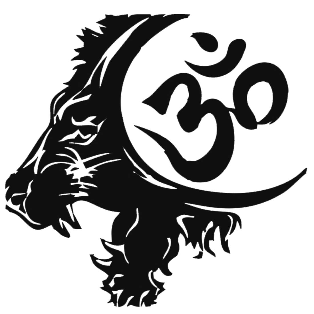 Lion Om Hindu Religion Tattoo Waterproof Male and Female Temporary Body Tattoo - Temporarytattoowala