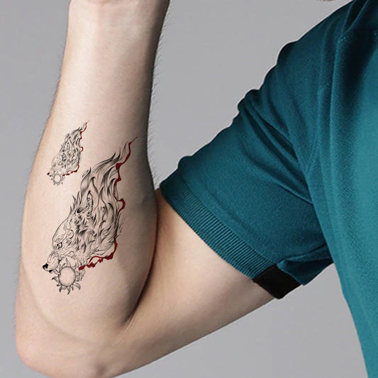 Tiger Animals Tattoo Sun Waterproof Men and Women Temporary Body Tattoo