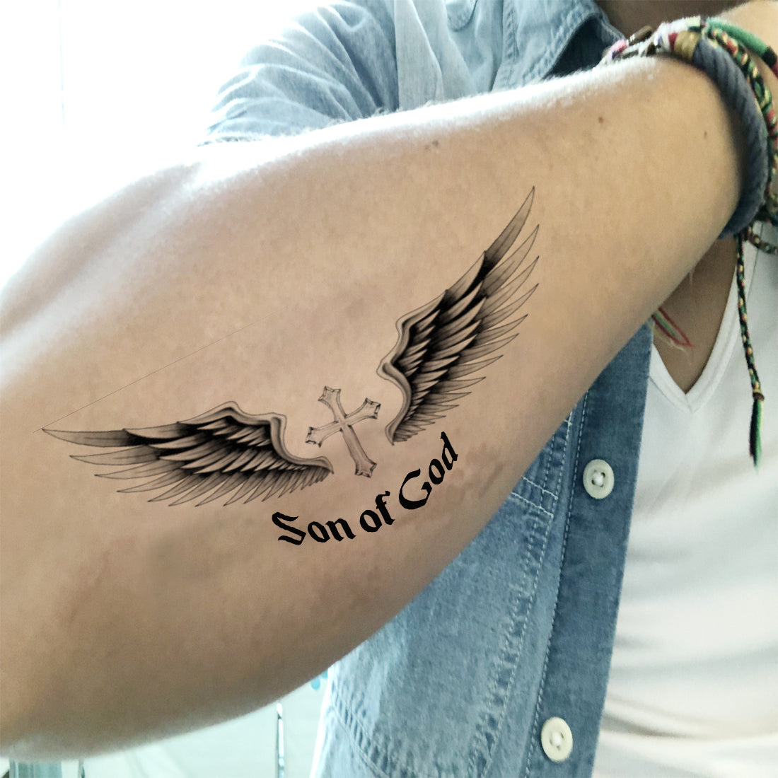 Sun of God Tattoo Jesus Cross Waterproof Boys and Girls Temporary Body Tattoo