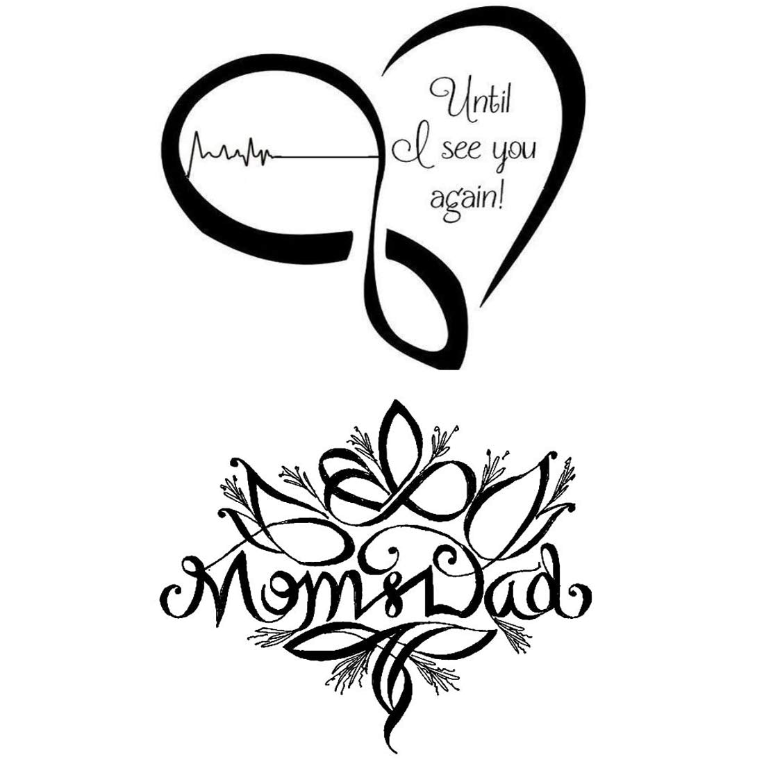 Temporary Tattoowala Heart Mom Dad Men and Women Waterproof Temporary Body Tattoo…