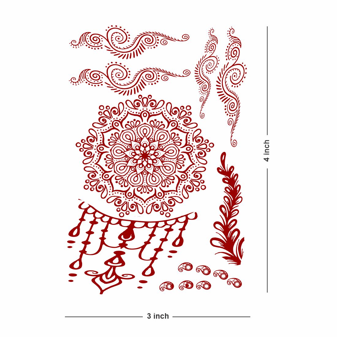 Mandala Tattoo Waterproof For Women Decorative Jewellery Design Temporary Tattoo