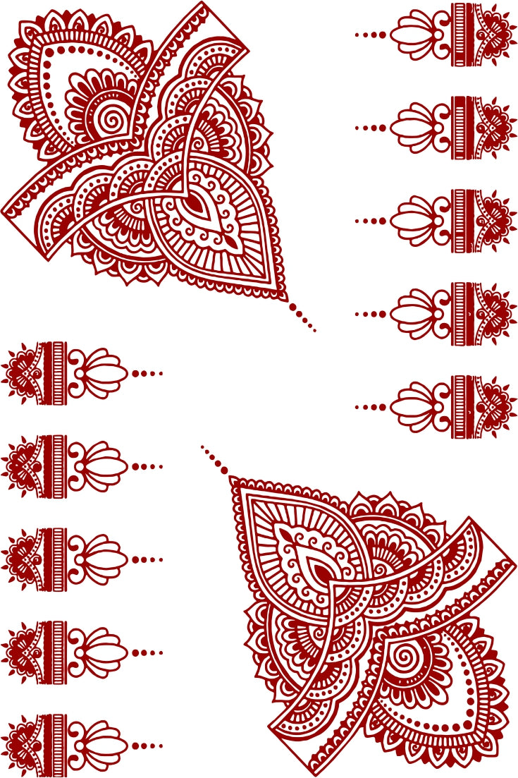 Henna Vector Mehndi Tattoo Waterproof For Girls Body Sticker