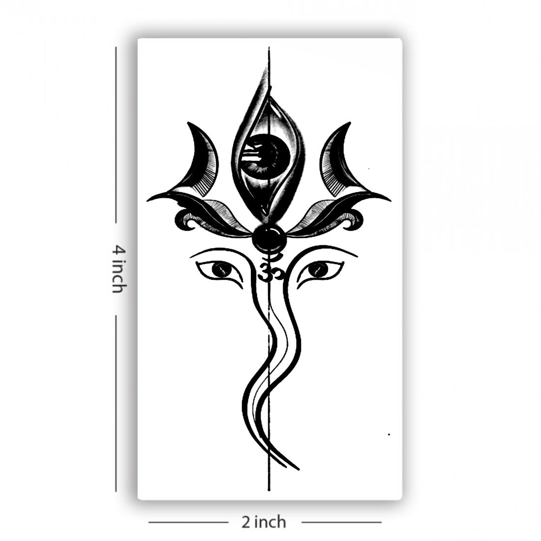 Ganesha with Trishul Tattoo For God Men and Women Temporary Tattoo