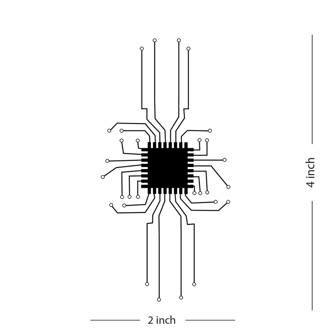 Motherboard Circuit High Tech Tattoo Radio Gear Icon Waterproof For Men and Women Temporary Tattoo