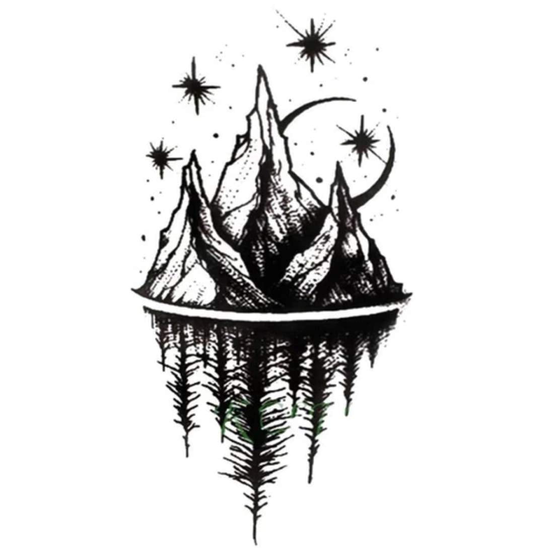 Star Mountain Forest Tattoo Waterproof Boys and Girls Temporary Body Tattoo - Temporarytattoowala