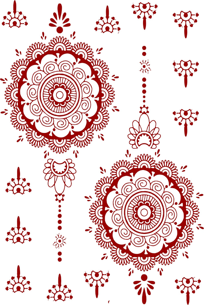 Mandala Double Both Side Tattoo Waterproof For Women Sticker