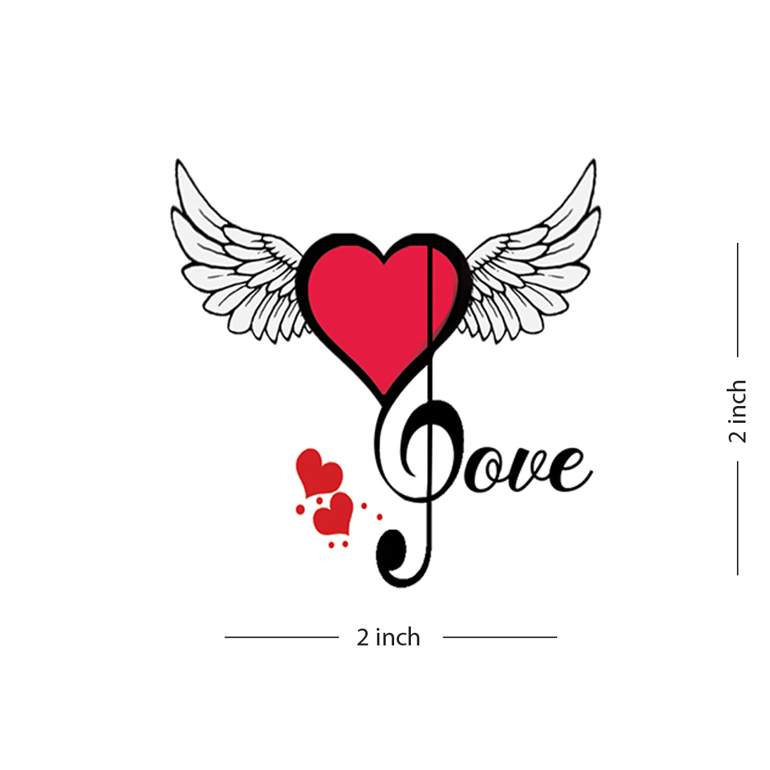 Love You Tattoo Love Heart Waterproof Boys and Girls Temporary Tattoo