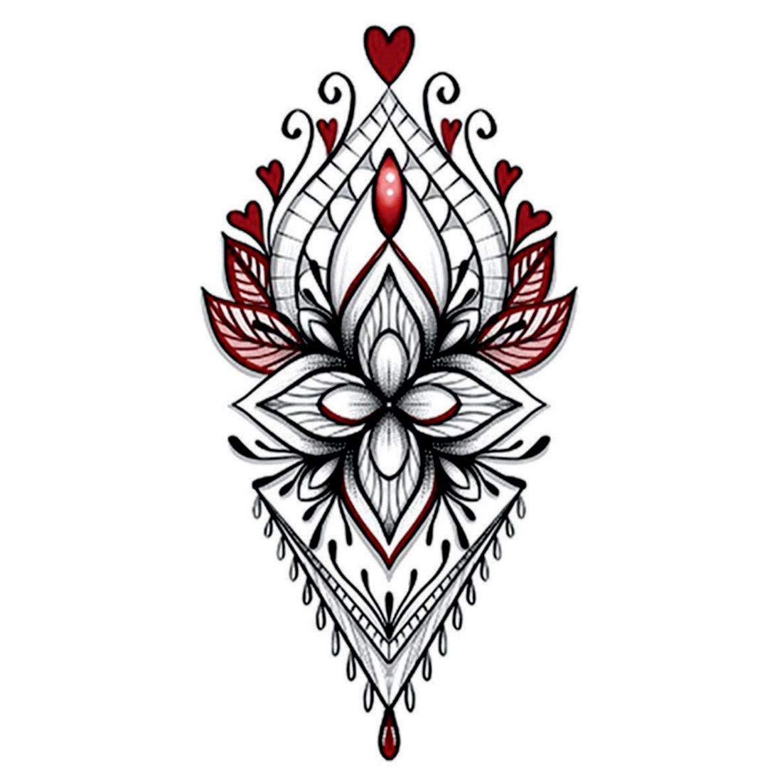 Floral Mehndi Heart with leaves special for Girls Temporary Waterproof Tattoo…