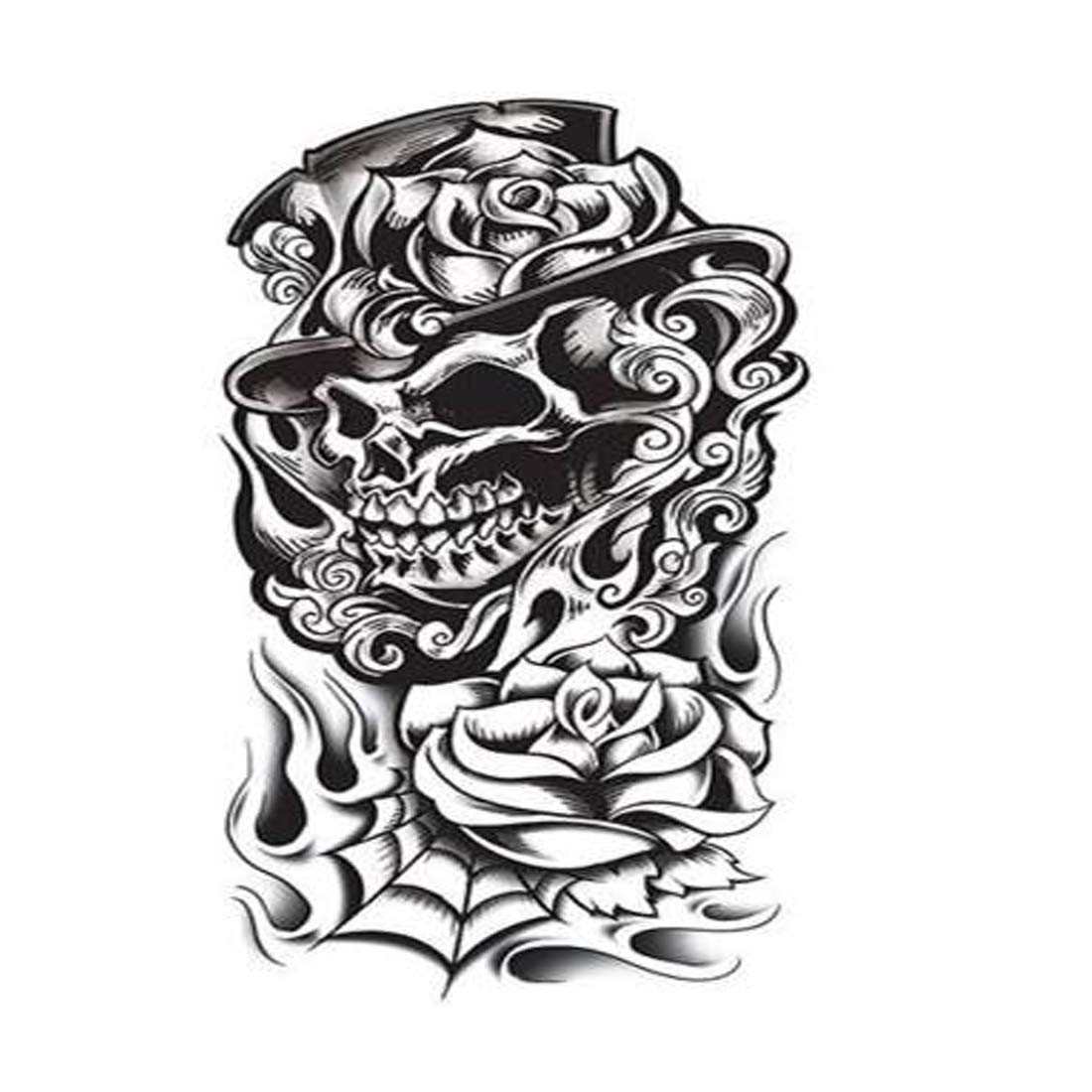 Skull Tattoo Waterproof Men and Women Temporary Body Tattoo - Temporarytattoowala