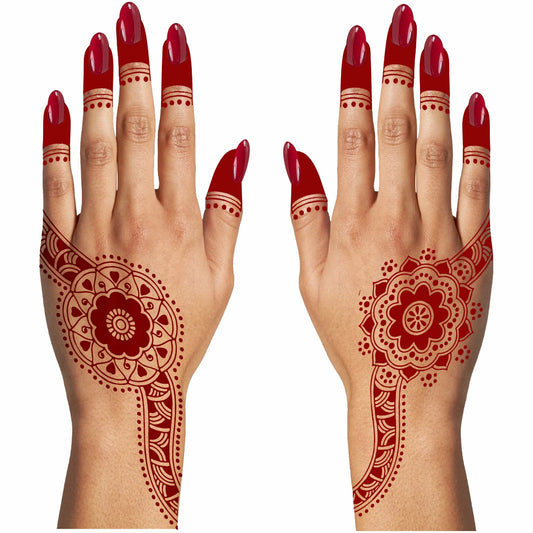 Flower with Mandala Henna Waterproof Women Girl Temporary Body Tattoo