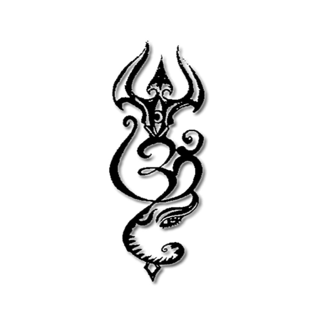 Trishul with Om Men and Women Waterproof Temporary Body Tattoo