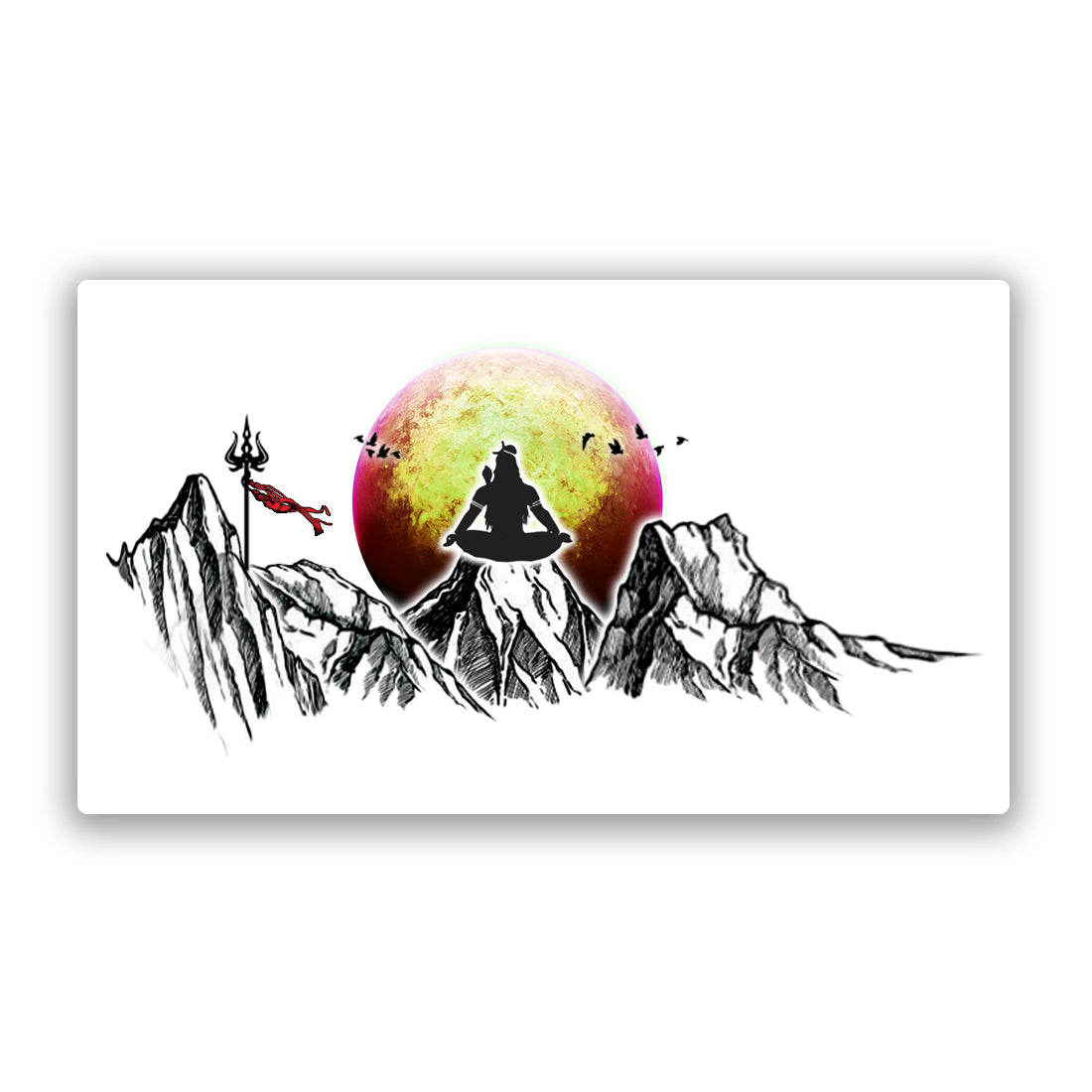 Mahadev kailash with Eye Shiv Tattoo Waterproof For Girls and Boys Temporary Body Tattoo