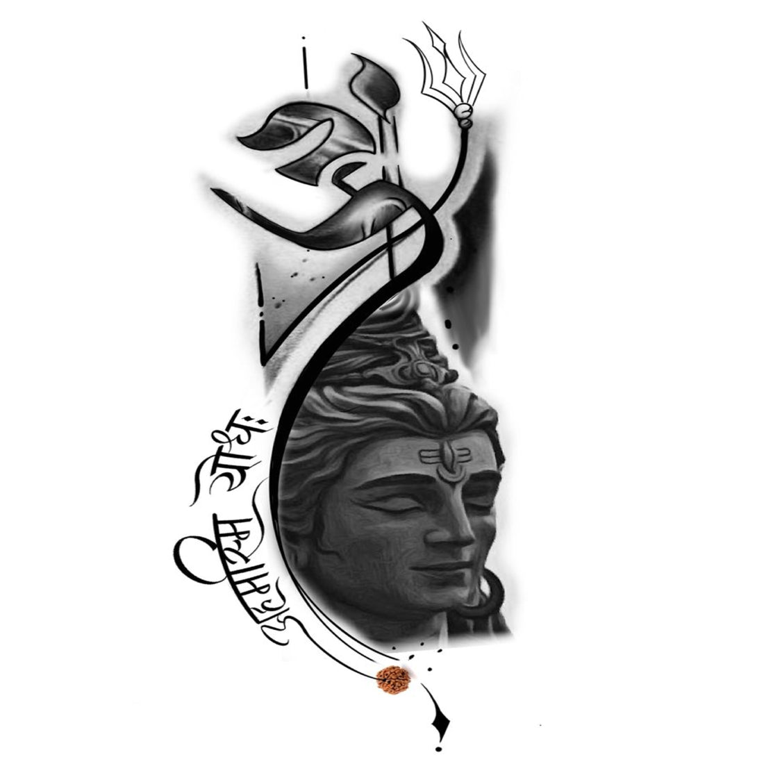 Temporary Tattoo Wala  God Om with Shiv Tattoo For Men and Women Temporary Body Tattoo Waterproof Sticker