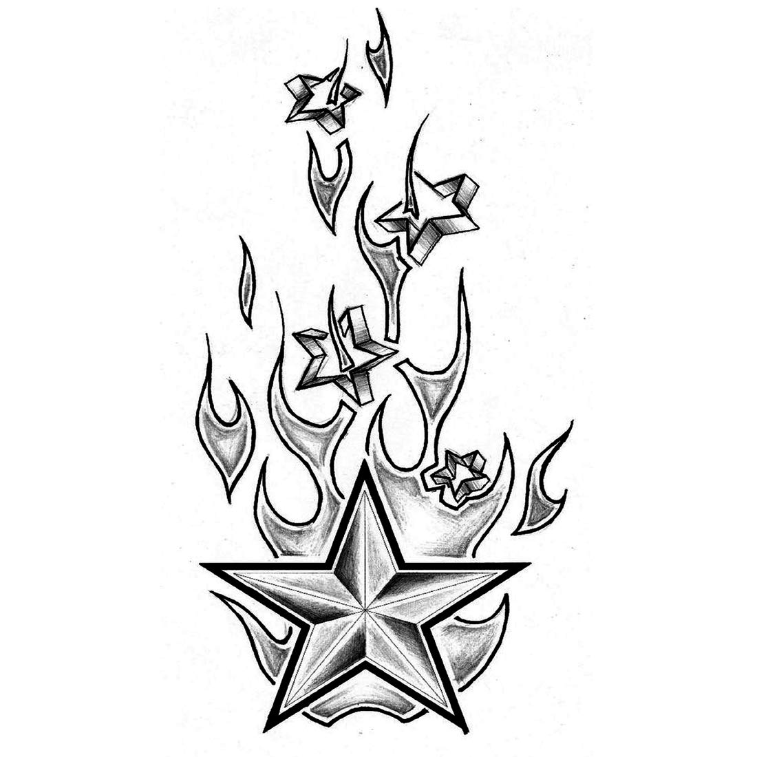 Star Tattoo Waterproof Male and Female Temporary Body Tattoo - Temporarytattoowala