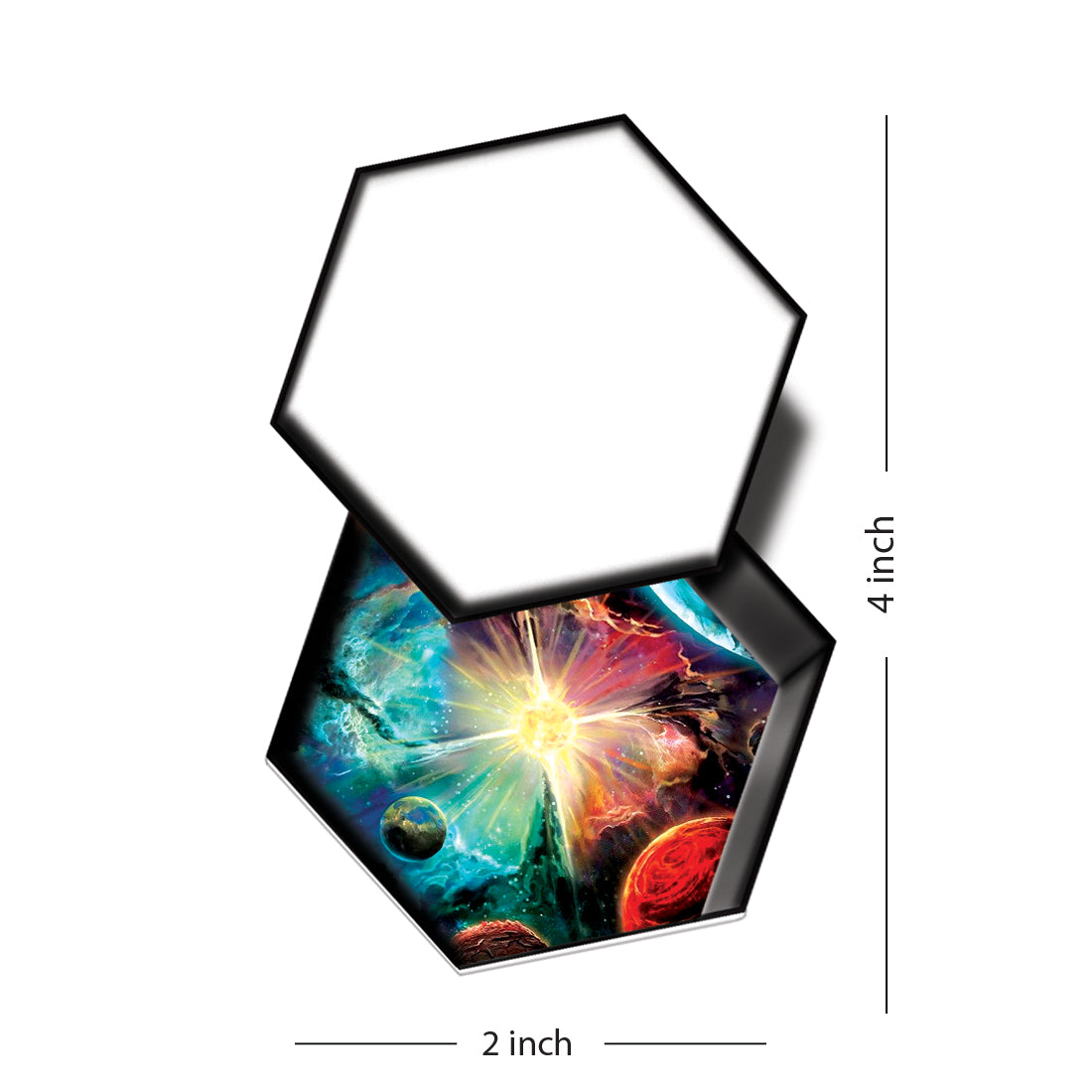 Planet In Hexagon Temporary Tattoo Waterproof For Male and Female Temporary Body Tattoo