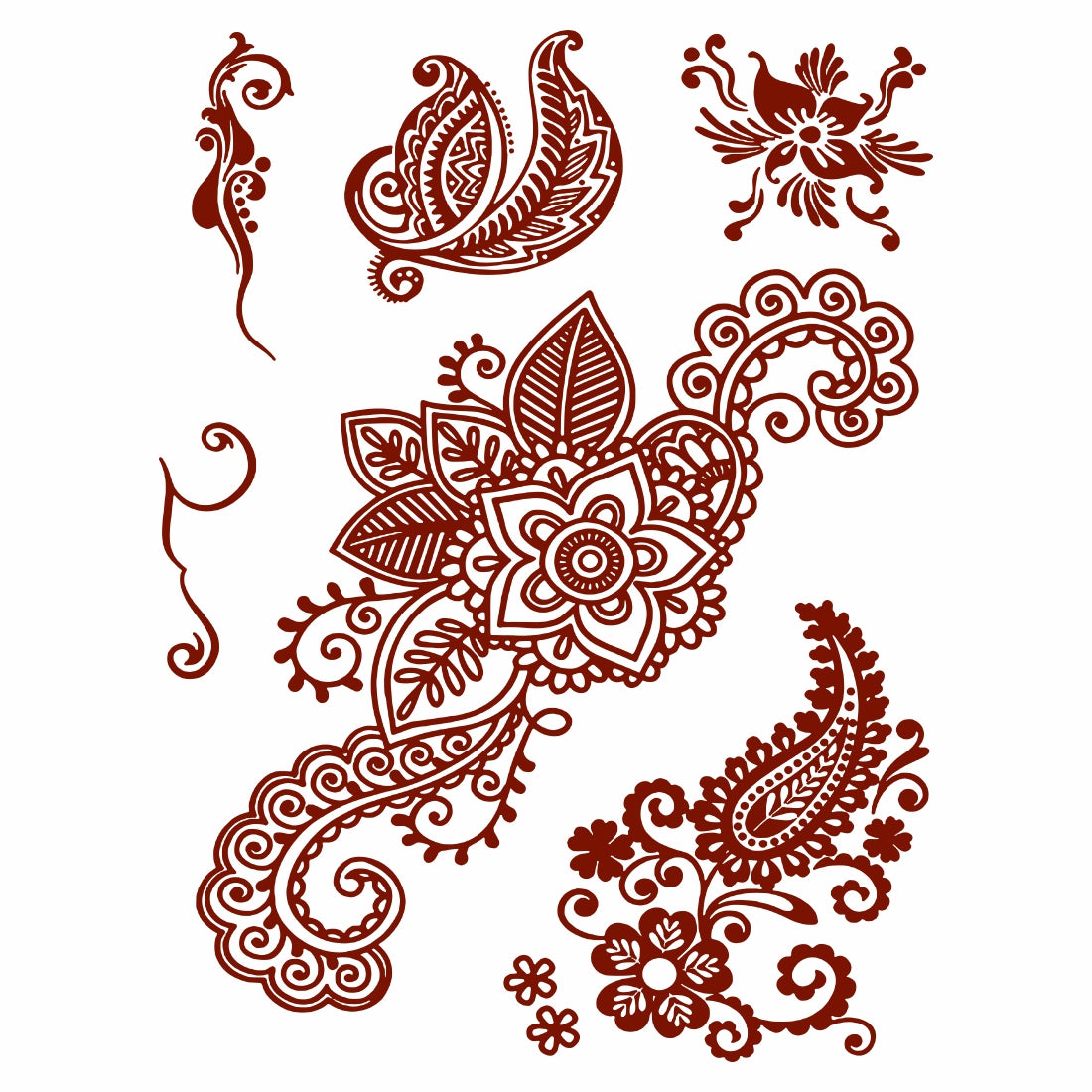 Mandala Mehndi Tattoo Flower Henna Tattoo Hand Leaf Boder Tattoo For Women Temporary Tattoo