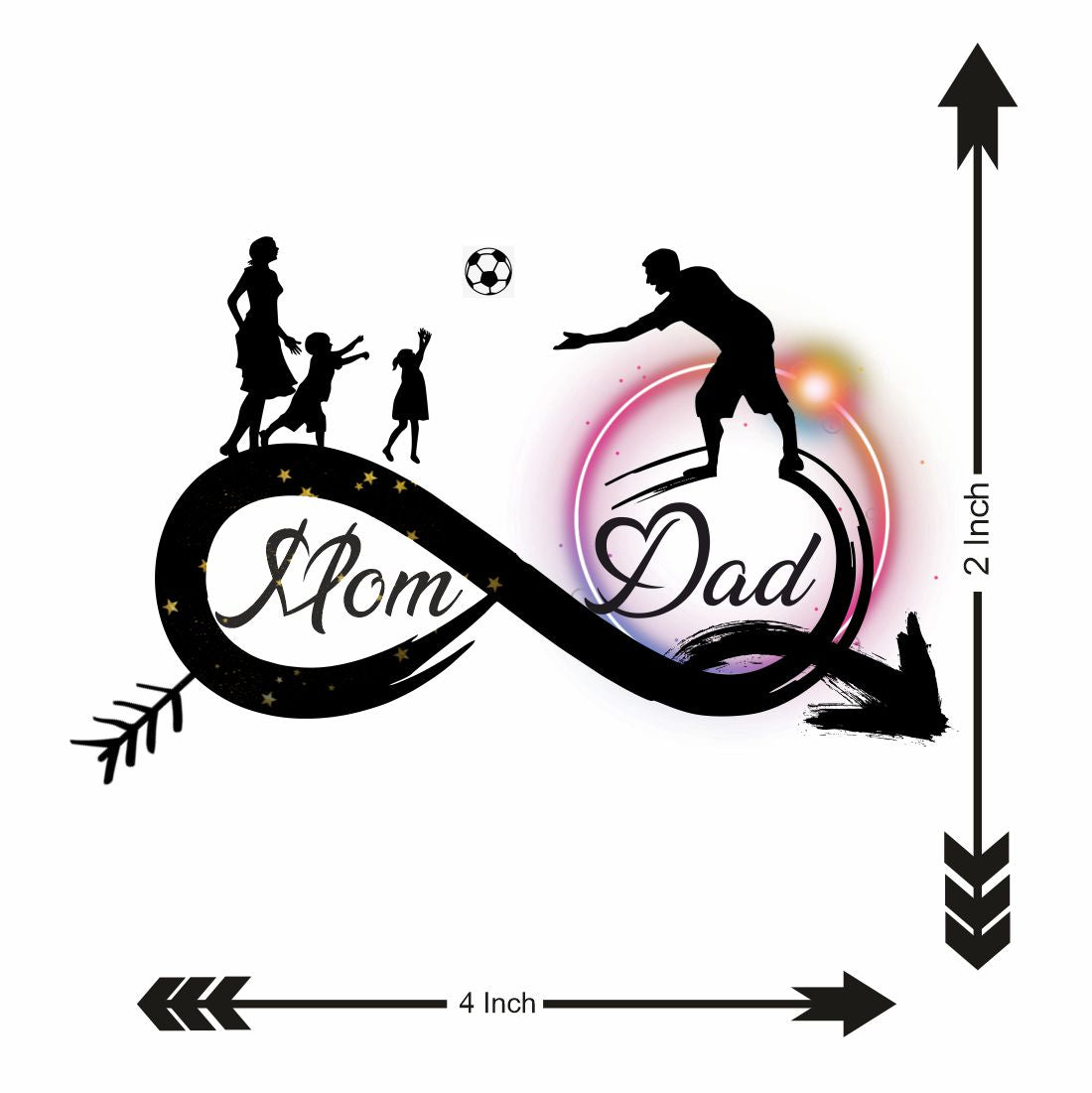 Infinity Mom Dad Play Tattoo Waterproof Boys and Girls Temporary Body Tattoo