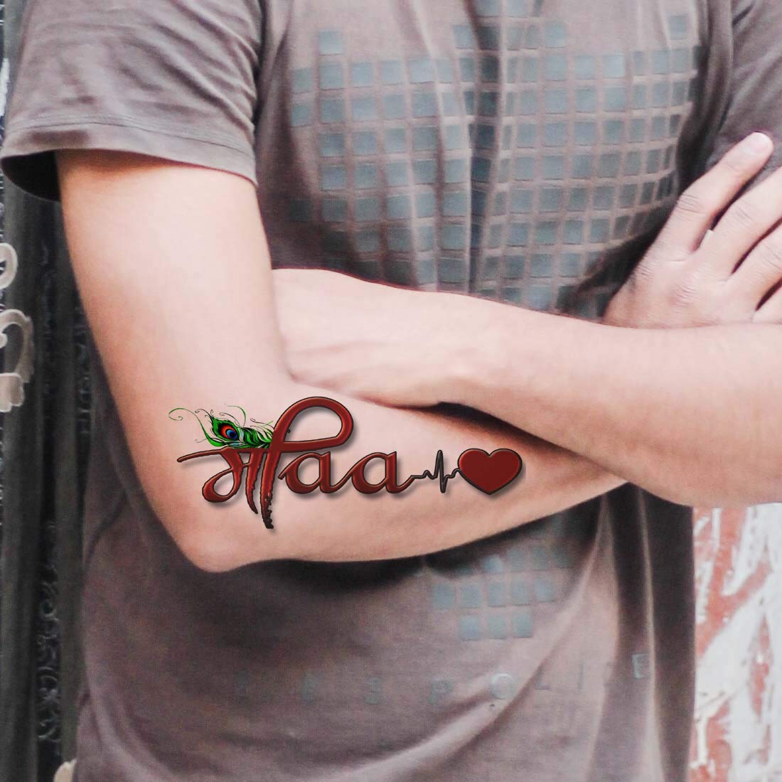 Maa Paa with Heart Tattoo For Waterproof Men and Women Temporary Tattoo