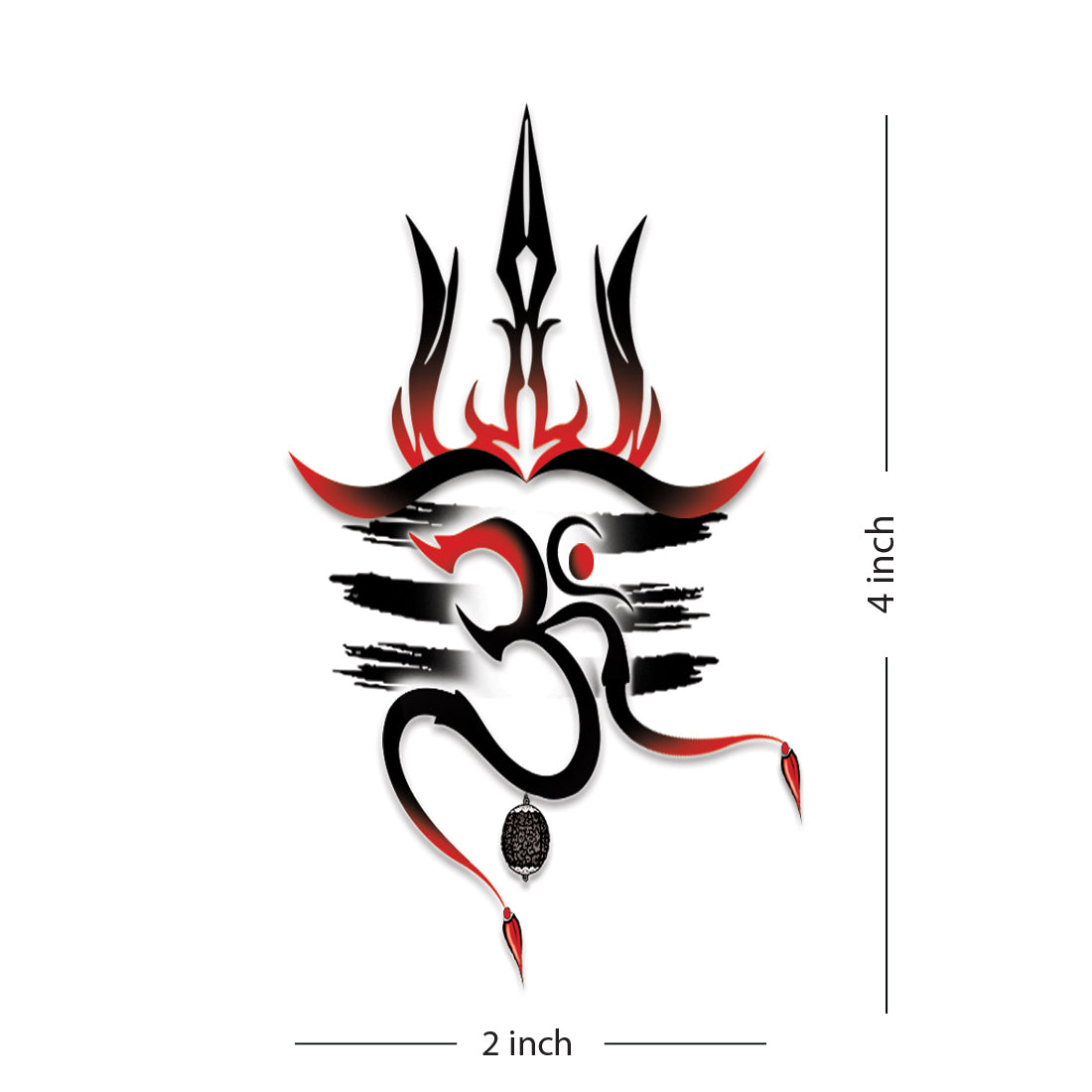 Trishul with Om Rudraksha Waterproof For Boys and Girls Temporary Body Tattoo